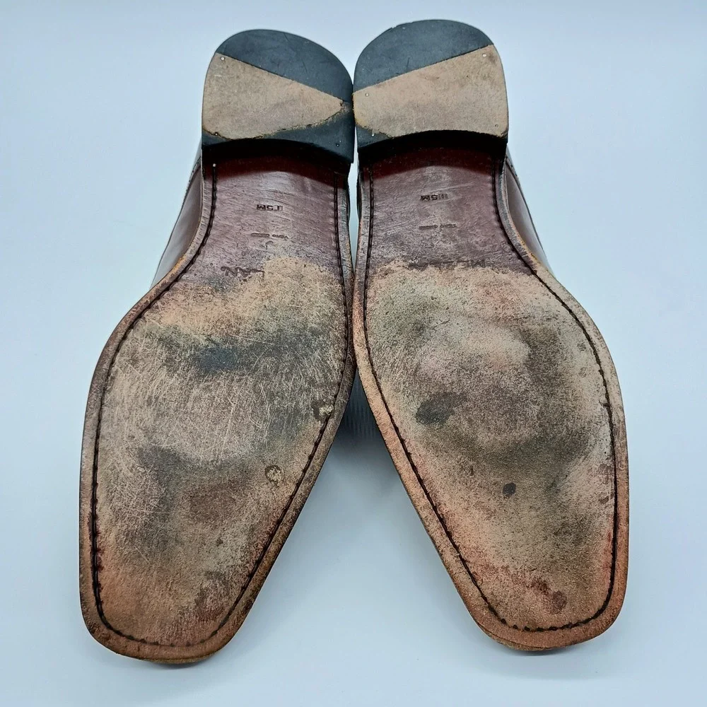 Mezlan Davinci 620 Brown Leather Square‎ Toe Oxford Dress Shoes Mens 15 M Spain